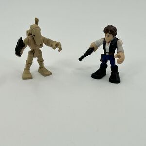 Playskool Star Wars Galactic Heroes HAN SOLO & Battle Droid (rare) Figures